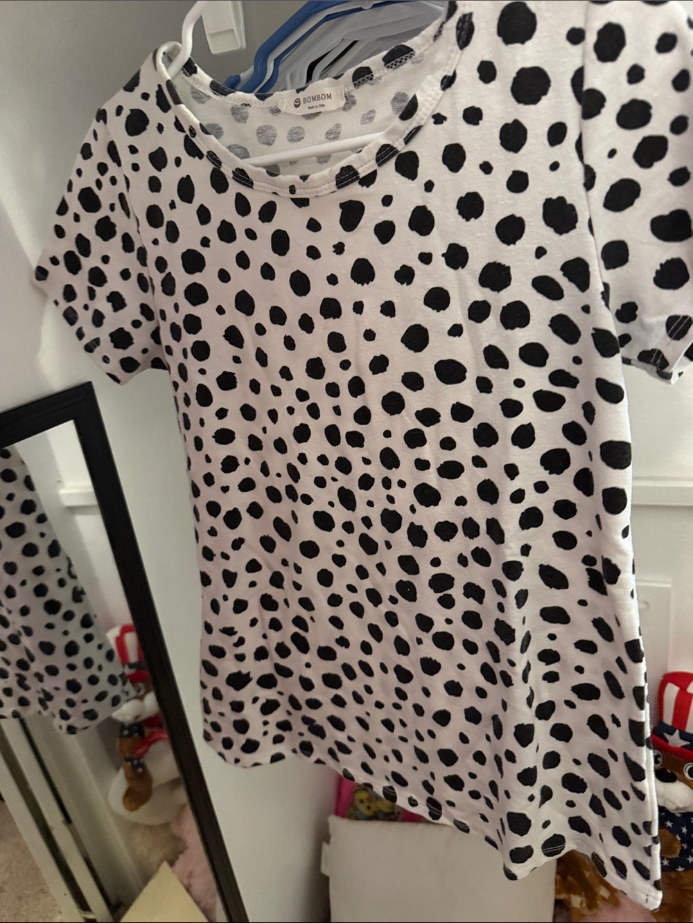 BonBon Black and White Dalmatian Print Short Sleeve Tee